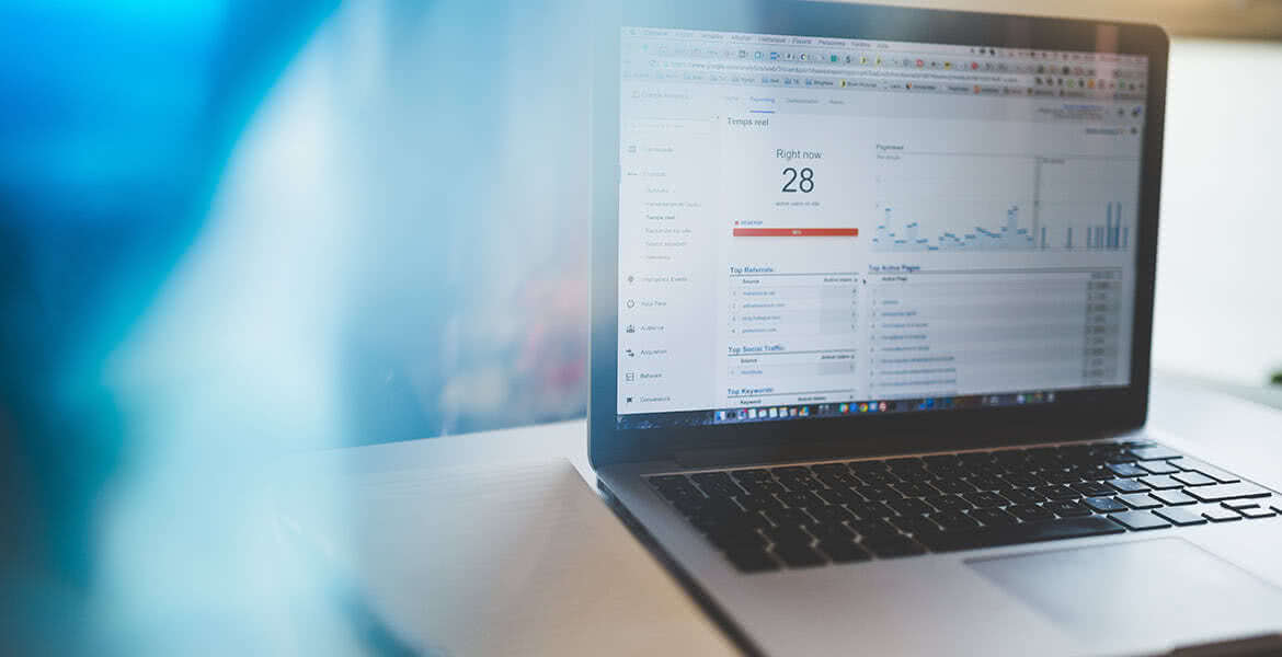 screen with google analytics on it
